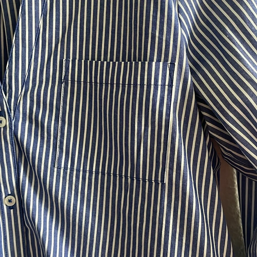 J.Crew Factory Striped Button-Down Shirt with Tie Sleeves - Picture 3 of 7